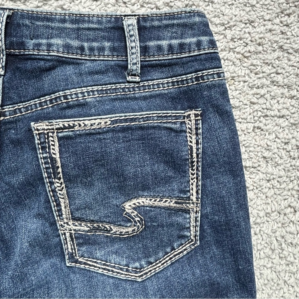 Silver Jeans Womens 32 Avery Skinny Selvedge Denim Big Stitch Embroidered Street